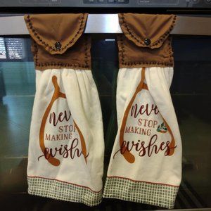 Never Stop Making Wishes Hanging Towels, Set of 2